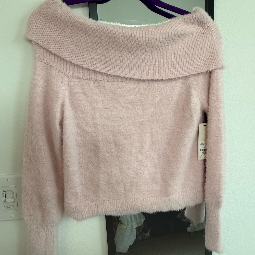 Francesca's Collections Blush Off-Shoulder Sweater